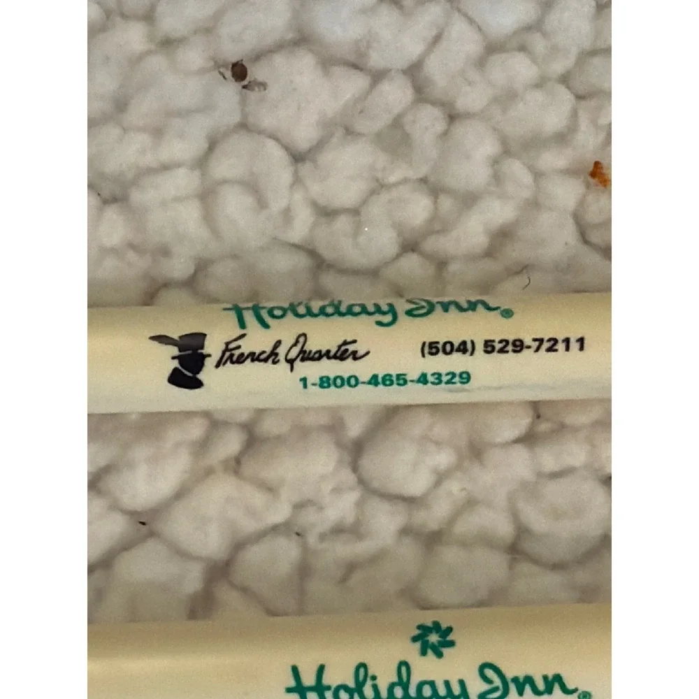Vintage Holiday Inn French‎ Quarter New Orleans Advertising Pens Set of 2 Green